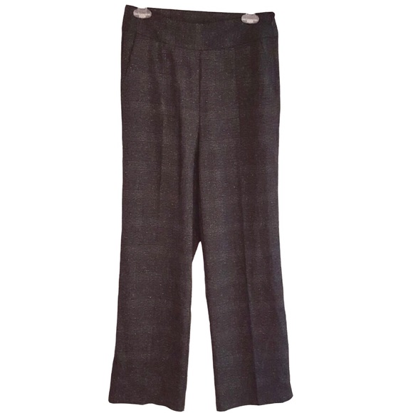 Vero Moda Stella Wide Leg Glen Check Trouser Pants Gray Size Small - Picture 2 of 7